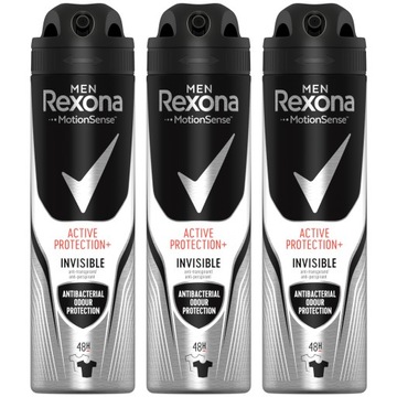 REXONA MEN Active Invisible Antyperspirant 3x150ml