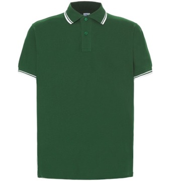 POLO MĘSKIE JHK 210 CONTRAST ZIELONO/BIAŁA XL