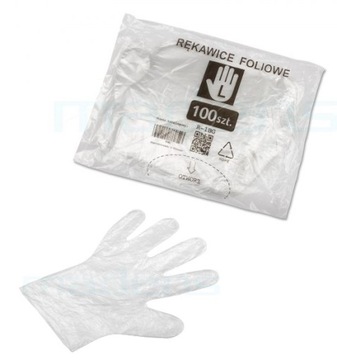 Rękawice rękawiczki foliowe HDPE 100 SZT WORECZEK