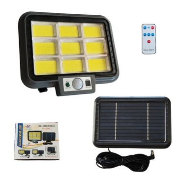 HALOGEN LAMPA SOLARNA LED COB Czujnik Ruchu + PILOT
