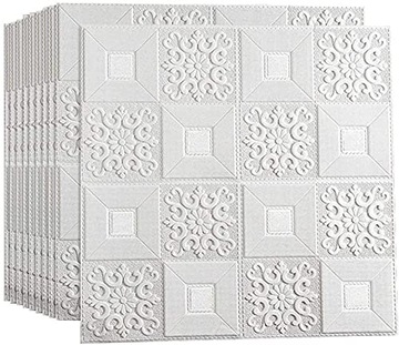 x10 PANELE 3D ŚCIENNE SAMOPRZYLEPNE CEGŁA TAPETA 70 X 70 CM