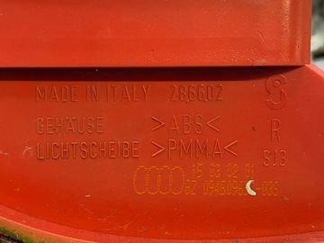 AUDI A2 1600CM3 2004 PO PRAVO SVĚTLA ZADNÍ HATCHBACK 286602