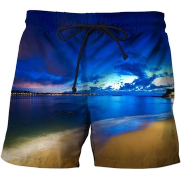 SPODENKI PLAŻOWE SZYBKO SCHNĄCE 3D HAWAJ4XLKIE W
