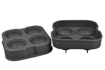 СИЛИКОНОВАЯ ФОРМА НА 4 ШАРИКА ЛЬДА ДЛЯ НАПИТКОВ, СЕРАЯ