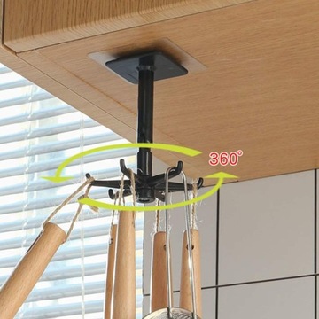 КРЮЧОК ВРАЩАЮЩАЯСЯ ВЕШАЛКА 360, самоклеящаяся для кухни