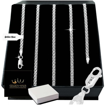 DELIKATNY SREBRNY ŁAŃCUSZEK MĘSKI BISMARK 50cm/3mm SREBRO 925 + GRATISY