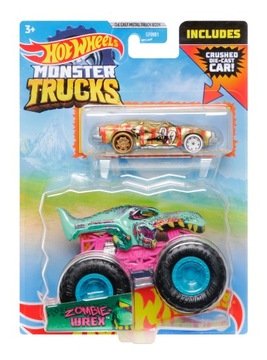 HOT WHEELS MONSTER TRUCKS ZOMBIE WREX + autko 1:64