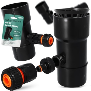 УЛОВИТЕЛЬ ДОЖДЕВОЙ ВОДЫ 90 ММ СБОРНИК ДОЖДЕВОЙ ВОДЫ ЖЕЛОБ ВОССТАНОВЛЕНИЯ ЧЕРНЫЙ X5