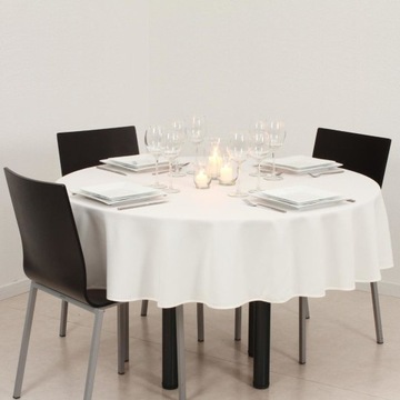 OBRUS PLAMOODPORNY OKRĄGŁY OBRUS ECRU ŚR 180 cm