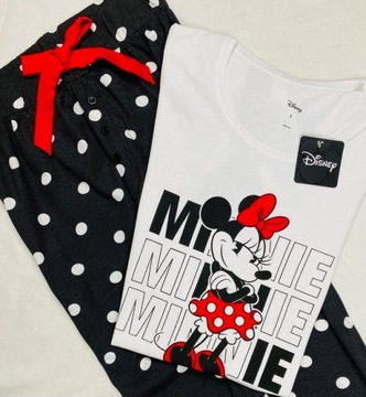 Piżama damska Disney Myszka Minnie Mouse bluzka długie spodnie XL biała