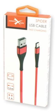 Kabel Spider USB-C 1.5m 3A do zasil.Raspberry Pi