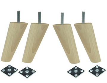 Nogi Nóżki 10 cm Drewniane surowe + blachy zestaw