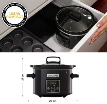 Crock-Pot wolnowar cyfrowy CSC061X, 2.4 l czarny