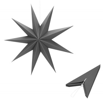 БОЛЬШАЯ РОЖДЕСТВЕНСКАЯ БУМАГА ЗВЕЗДА СЕРАЯ 3D 60см