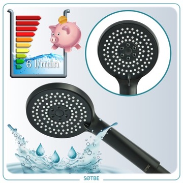 Душевая лейка с 5 функциями, аэрированная 6л/мин ECO SAVING SOTBE