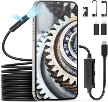 ENDOSKOP KAMERA INSPEKCYJNA DUO WARSZTATOWA ANDROID iOS 5m 1080P HD 9 LED
