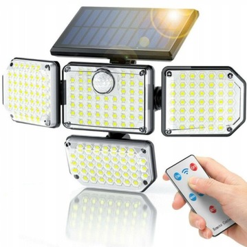 HALOGEN LAMPA SOLARNA 182LED CZUJNIK+PILOT