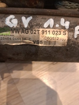 GOLF 5 V STARTÉR 1.4 1.6 FSI 02T911023S