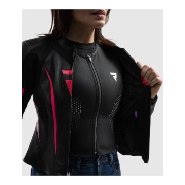 Moteriška odinė striukė REBELHORN DIVA ST BLACK/PINK juoda rožinė DOVANOS – nuotrauka 12