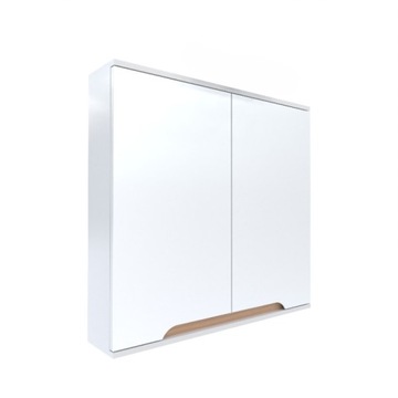 Szafka z lustrem 80x16x75 biały biała/dąb Omeble