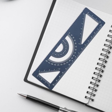 Многофункциональная линейка для рисования и измерений, портативная, 15 см, темно-синяя