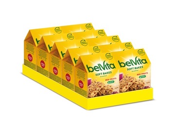 BelVita soft bakes ciastka kruche zbożowe żurawina 250gx10 zestaw do biura