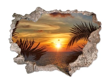 Naklejka na ścianę dziura 3D fototapeta tropiki