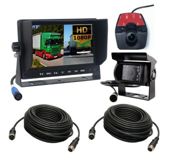 Monitor 7' SPLIT z DVR + kamera przednia i cofania