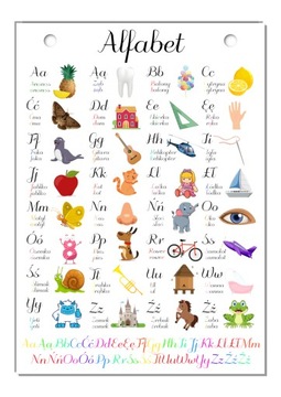 Tablica edukacyjna dla dzieci ALFABET LITERKI A3
