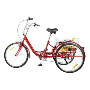 ROWER 3 KOŁOWY DLA DOROSŁYCH 24' 6 BIEG+ŚWIATŁAMI