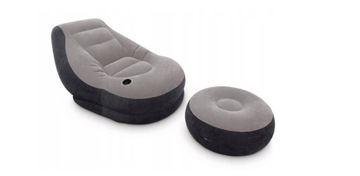 Sofa Nadmuchiwana Fotel Dmuchany Materac Jednoosobowy Intex + Podnóżek