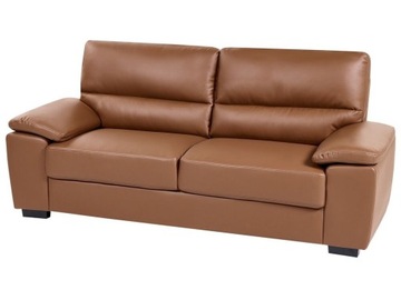SOFA KANAPA DO SALONU DLA 3 OSÓB EKOSKÓRA ZŁOTY BRĄZ 195 X 74 CM VOGAR