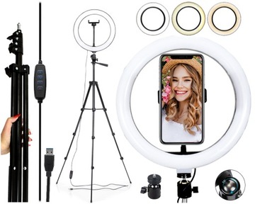 UCHWYT NA TELEFON Z LAMPĄ LED RING NA STATYWIE 220