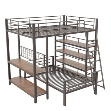 Двухъярусные кровати Rama Metal Bead Bread Store Herese 140*200 см черны