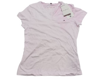 Tommy Hilfiger Heritage V-Neck Tee, t-shirt damski, r.M, odcienie różu