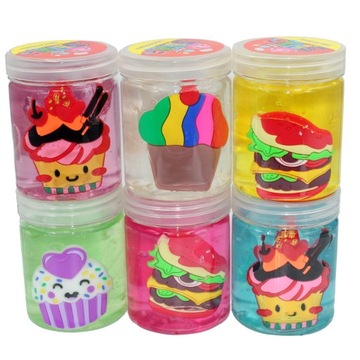 6x MAGIC SLIME JEDZENIE CIĄGNĄCA MASA ŻELOWA SENSORYCZNA HAMBURGER LODY