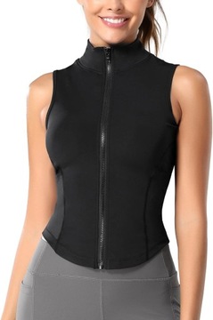Kobiety Sportowe Bez Rękawów Top Lato Racing Zipper Kamizelka
