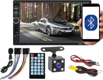 Radio samochodowe Bluetooth 2DIN + kamera cofania