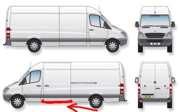 SPRINTER 906 ПОРОГ РАЗДВИЖНОЙ ДВЕРИ ЛЕВЫЙ 06-16 УГ.