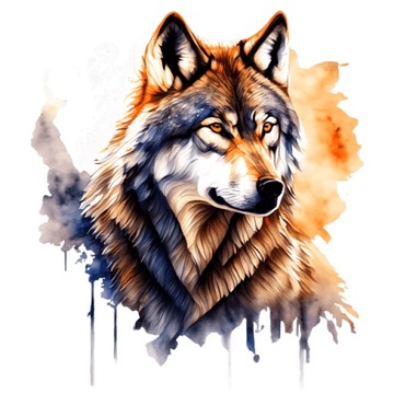 NAPRASOWANKA KOLOROWY WILK WOLF NAPRASOWANKI TERMO NAKLEJKA NA UBRANIA DTF