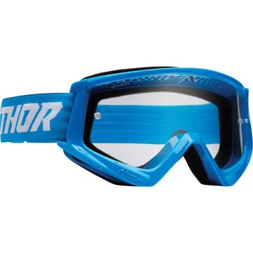 Gogle motocyklowe marki THOR Combat Junior niebiesko-biały cross enduro