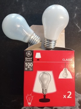 Żarówka tradycyjna 100W E27 matowa GE DUOPACK