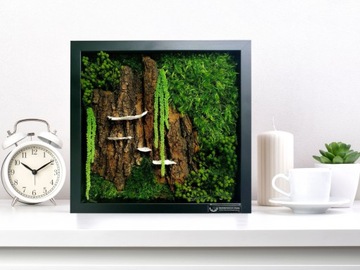 КАРТИНА МОХ в деревянной рамке 27х27 см ЖИВАЯ КАРТИНА ручной работы