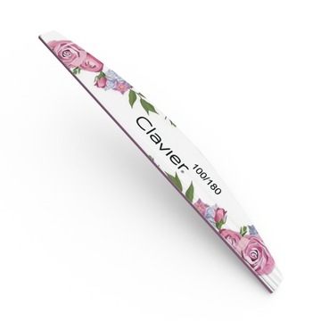 Пилки-лодочки CLAVIER Flowers – Профессиональные, двусторонние, зернистость 100/180