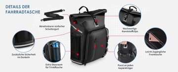 Elviros Bicycle Bag Велорюкзак 3 в 1, 20-27 л, водонепроницаемый