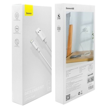 Baseus 2x Kabel USB 150cm 2.4A do Apple iPhone 7/8