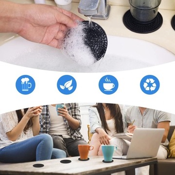 12 КРУЖЕК С СИЛИКОНОВЫМ СТЕКЛЯННЫМ СТЕКЛОМ + 6 чайных вешалок