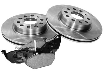 Tarcze x2 + klocki PRZÓD TOLEDO OCTAVIA II GOLF V