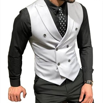 Black/White Male Suits Vest Wedding Clothing Party