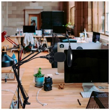 СТУДИЙНЫЙ КОНДЕНСАТОРНЫЙ МИКРОФОН DNA USB ИГРОВОЙ КОМПЛЕКТ ПОДСТАВКА POP-ФИЛЬТРА